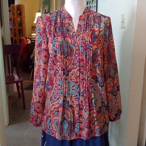 Long Sleeve Top Jones New York Sport Patterned Top